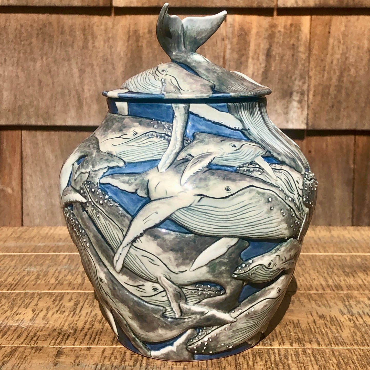 Humpback Whale Covered Jar