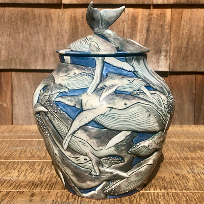 Humpback Whale Covered Jar