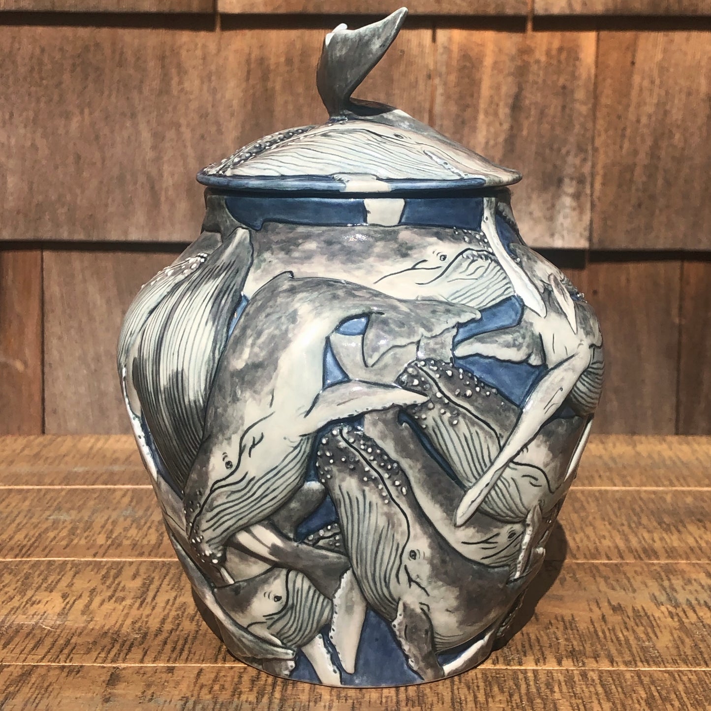 Humpback Whale Covered Jar