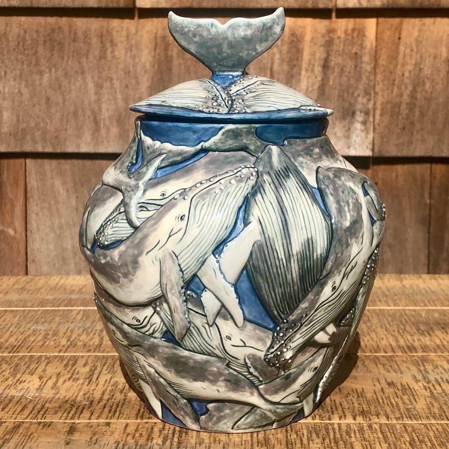 Humpback Whale Covered Jar