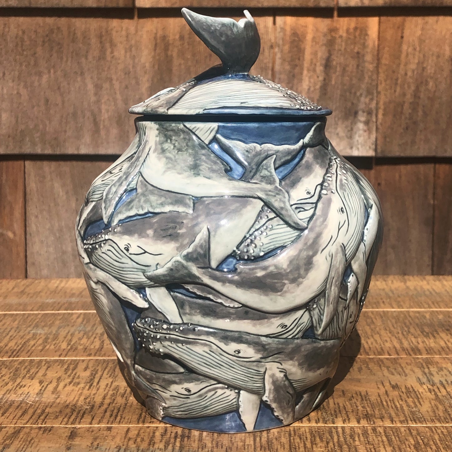 Humpback Whale Covered Jar
