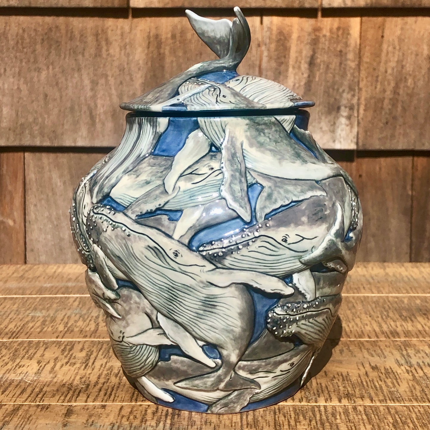 Humpback Whale Covered Jar