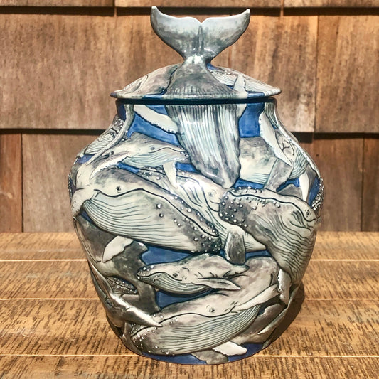 Humpback Whale Covered Jar