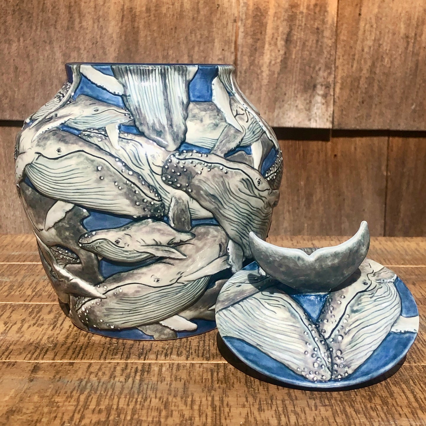 Humpback Whale Covered Jar