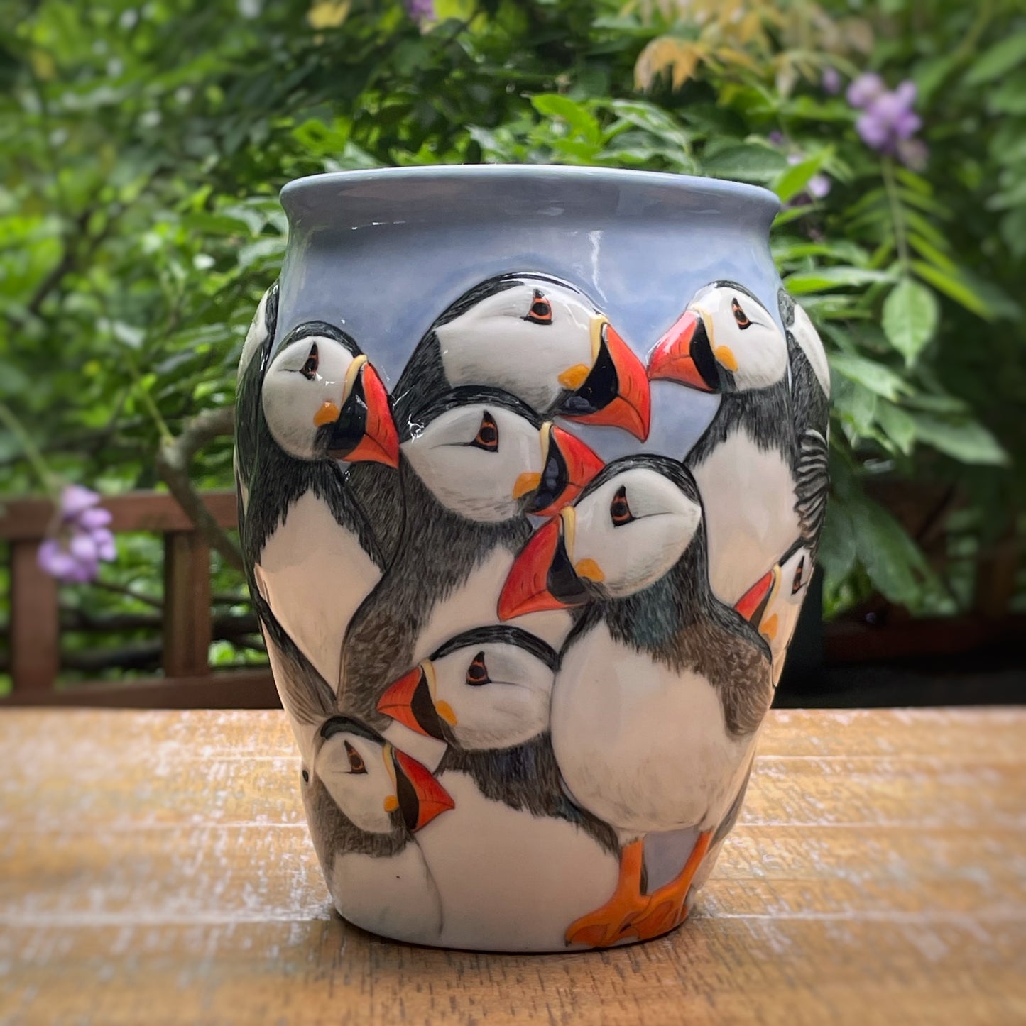 Puffins Vase