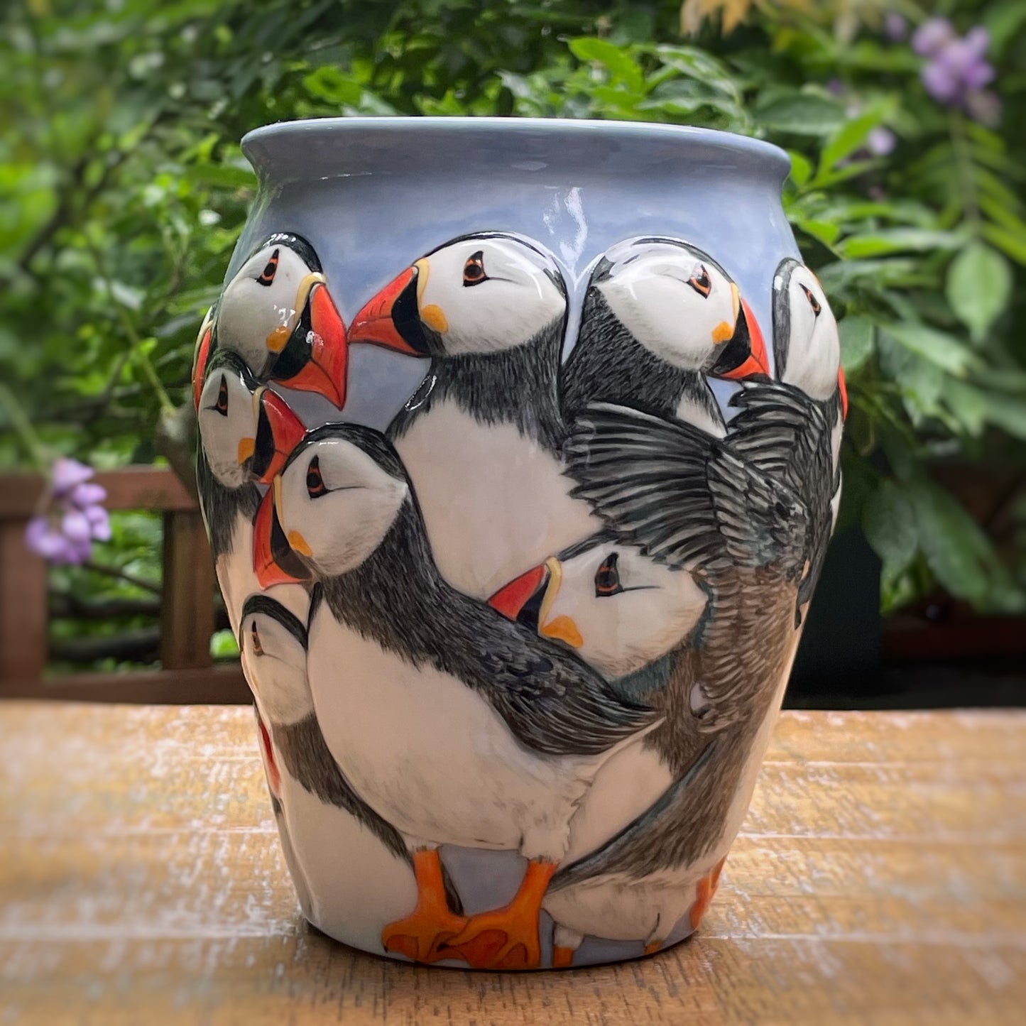 Puffins Vase