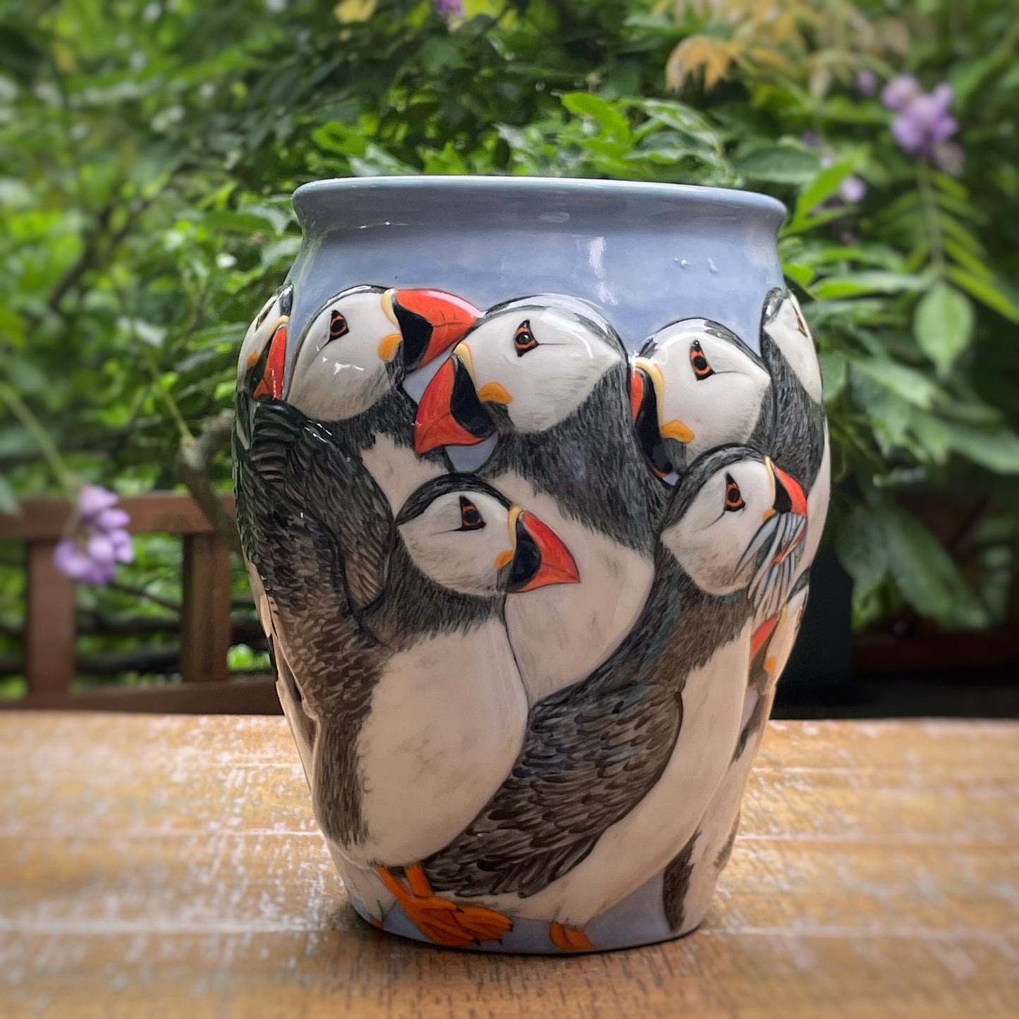 Puffins Vase