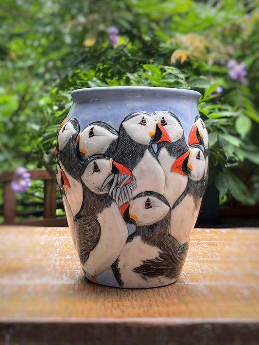 Puffins Vase