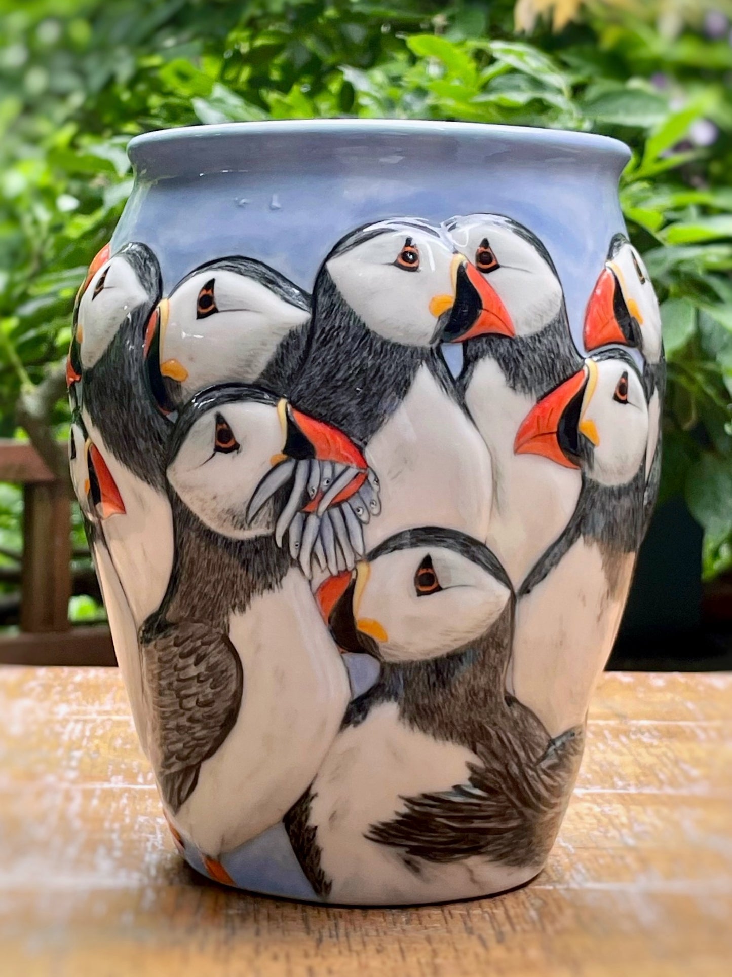 Puffins Vase
